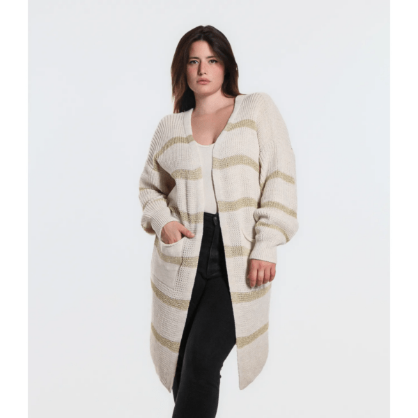 Gilet long à rayures