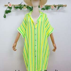 Robe chemise gaze de coton multicolore Réf 20250016