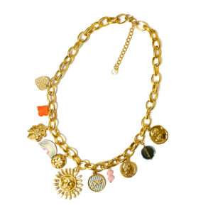 collier chaine avec breloques soleil Réf 20250910