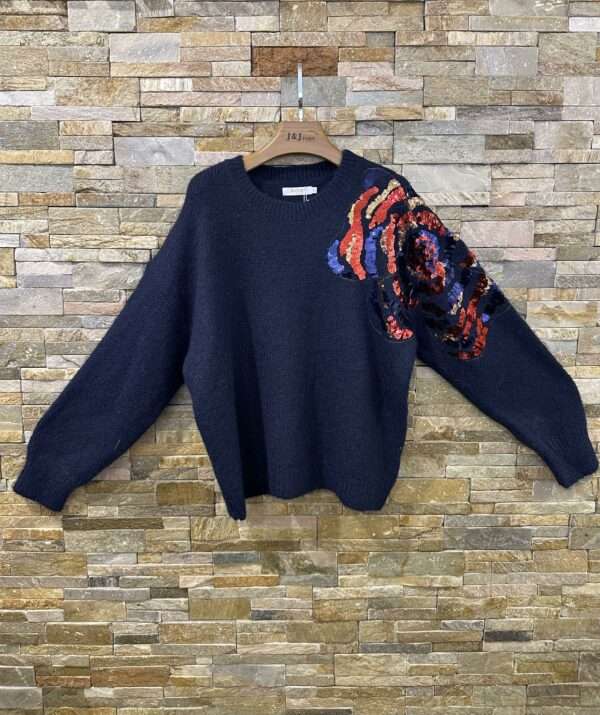 Pull à motif fleur en sequins Ref 20251500 – Image 3