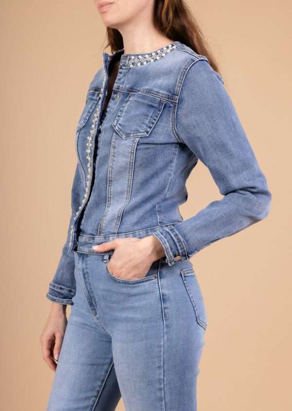 Veste en jean ornée de perles  Réf20251650✨ – Image 2