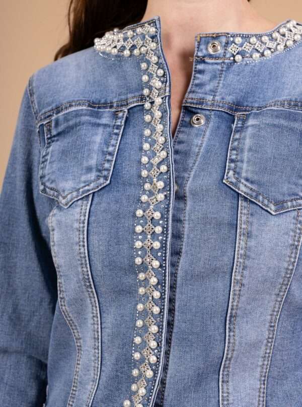 Veste en jean ornée de perles  Réf20251650✨ – Image 4